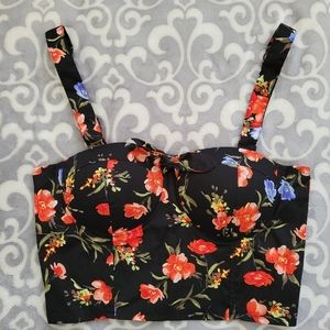 Revamped floral Bustier/Bralette, NWOT, Size Small